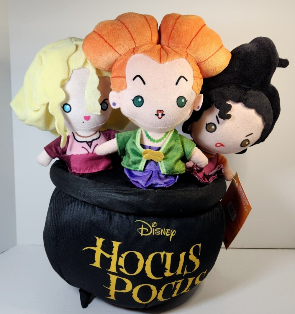 Disney Hocus Pocus Sanderson Sisters Cauldron Plush Greeter Large 15" Halloween